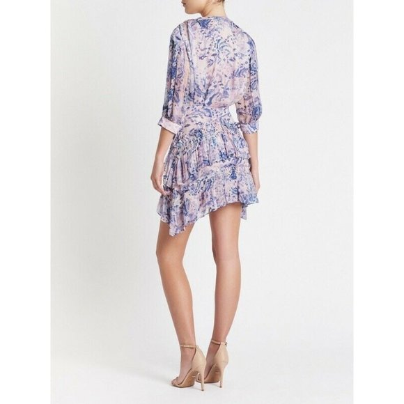 IRO Rahue Dress Light Purple Tiered Ruffle Smocked - Picture 2 of 9